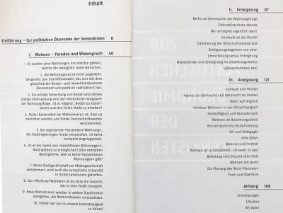 Ein ungewöhnliches Inhaltsverzeichnis, das die Breite des Themas andeutet (Bild: Rotpunktverlag)